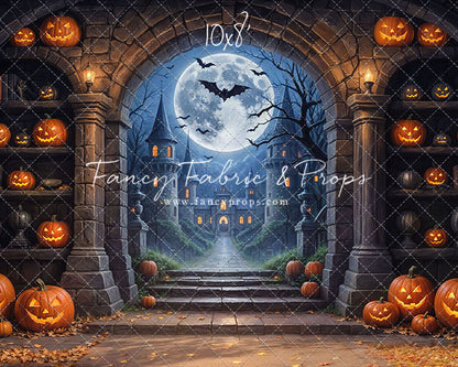 Gothic Halloween Gateway -Leaves Floor - With Sweep Option