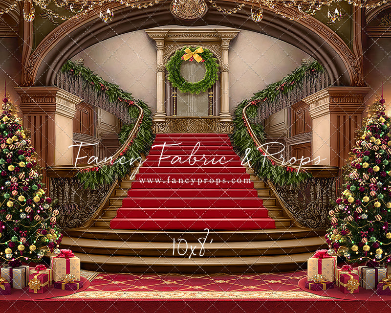 Grand Holiday Staircase - Red Carpet - with Sweep Option