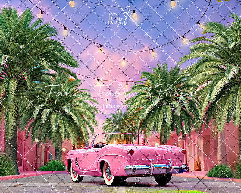 Malibu Shopping Center - Pink Car - With Sweep Option