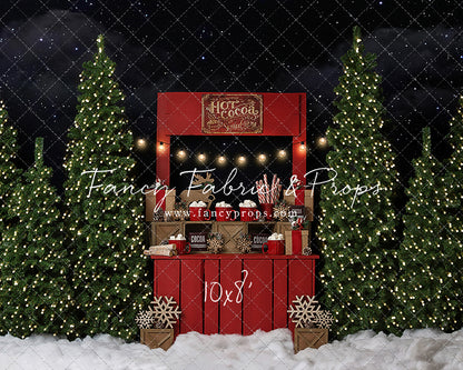 Nighttime Cocoa Stand With Lights 2pc Room