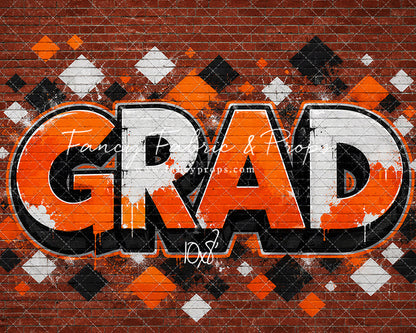 Orange & Black Grad - With Sweep Option