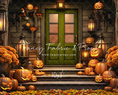 Pumpkin Porch - Green Door - With Sweep Option