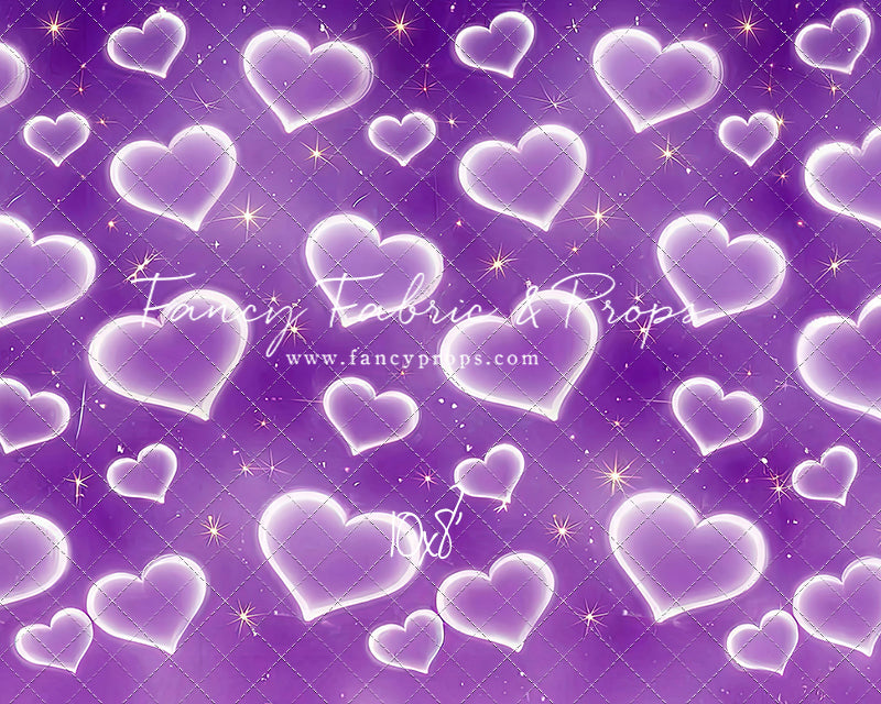 Purple Puffy Hearts - With Sweep Option