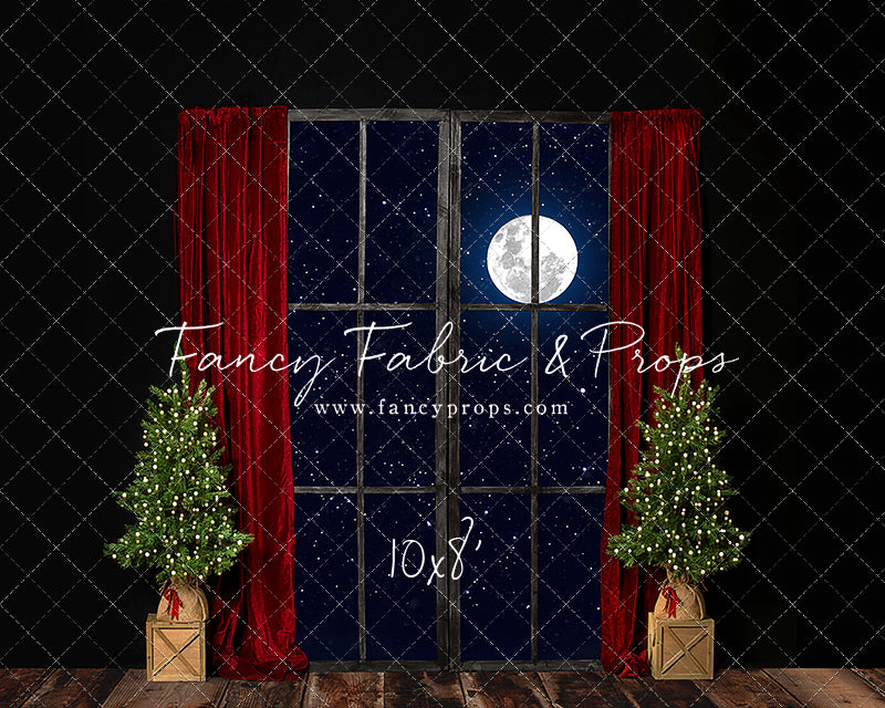 Red Elegant Fireplace Window