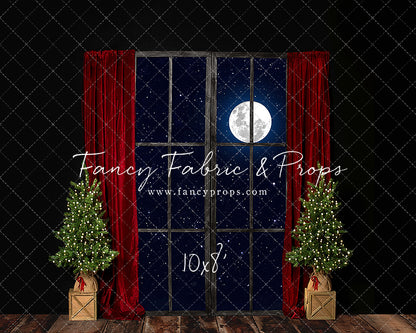 Red Elegant Fireplace Window