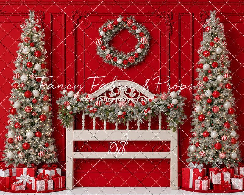 Red Wainscoting Headboard