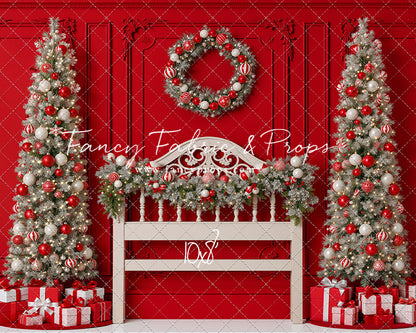 Red Wainscoting Headboard