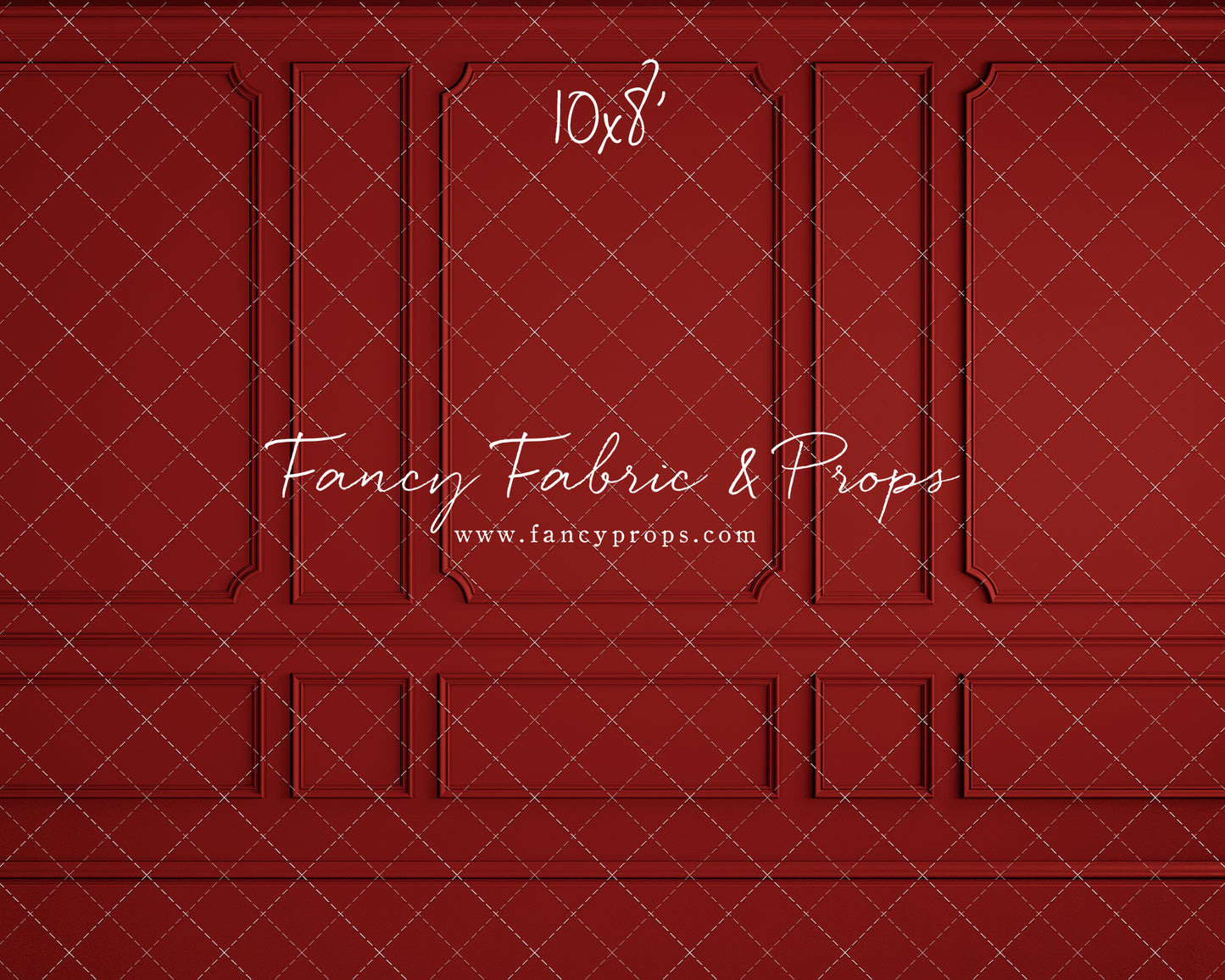 RTS Red Wainscoting Wall 10x8' Fabric - Slight banding, creases - 60% Off