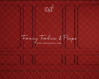 RTS Red Wainscoting Wall 10x8' Fabric - Slight banding, creases - 60% Off