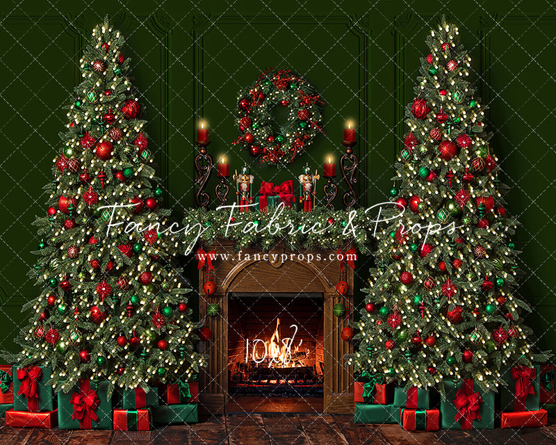 Red & Green Christmas Mantle