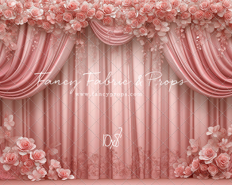 Rosy Vienna Drapes - With Sweep Option