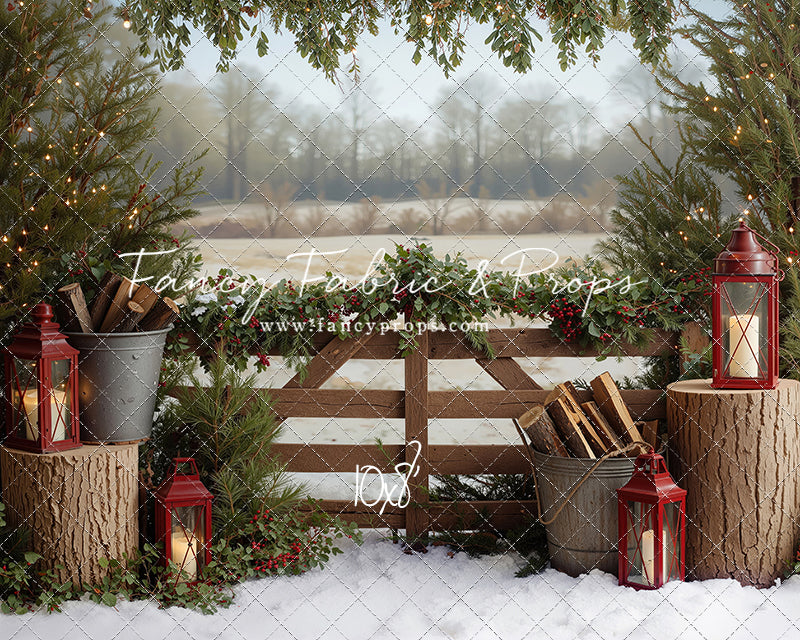 Rustic Christmas Fence - with Sweep Option