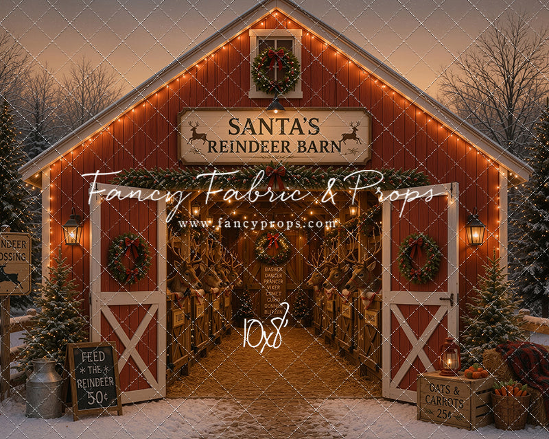 Santa's Nighttime Reindeer Barn - with Sweep Option