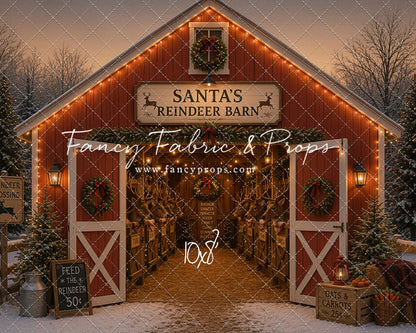 Santa's Nighttime Reindeer Barn - with Sweep Option