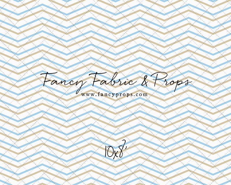 Simple Blue & Tan Chevron