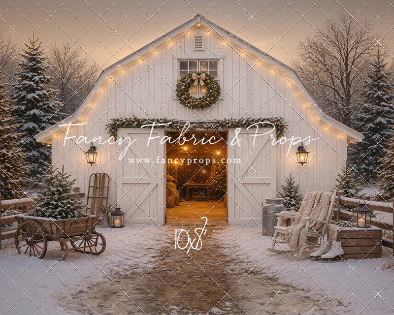 Snowfall At Cedar Ridge Barn - with Sweep Option
