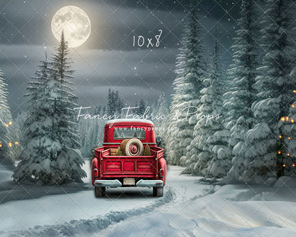 Snowy Moonlit Drive - With Lights - with Sweep Option