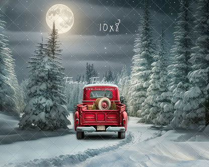 Snowy Moonlit Drive - No Lights - with Sweep Option