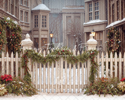 Snowy Village Gate - with Sweep Option