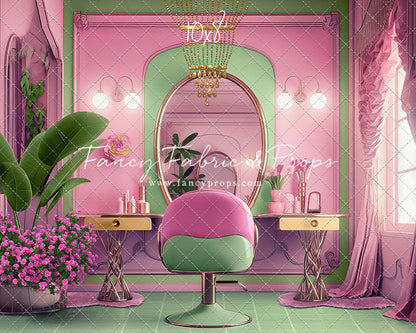 Stacie's Salon - Green - With Sweep Option