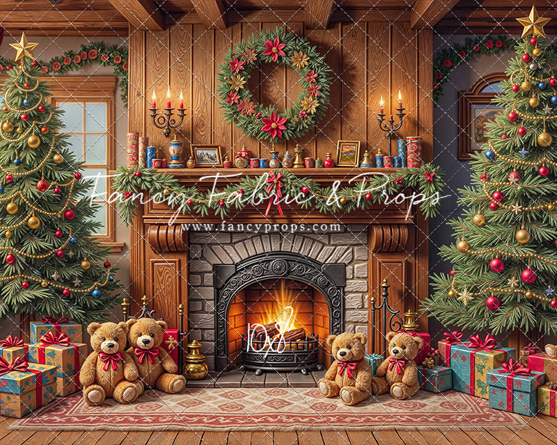 Teddy's Fireside Christmas - with Sweep Option