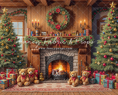 Teddy's Fireside Christmas - with Sweep Option