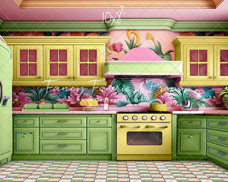 Tropical Kitchen - Lime & Yellow - With Sweep Option