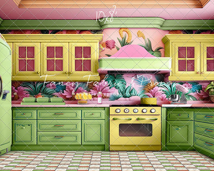 Tropical Kitchen - Lime & Yellow - With Sweep Option