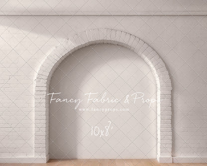 White Brick Alcove - Wood Floor - With Sweep Option