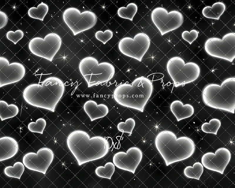 White Puffy Hearts - With Sweep Option