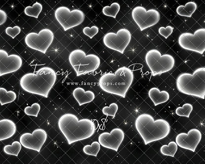 White Puffy Hearts - With Sweep Option