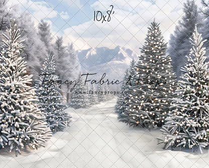 Snowy Mountain Tree Farm Path - with Sweep Option