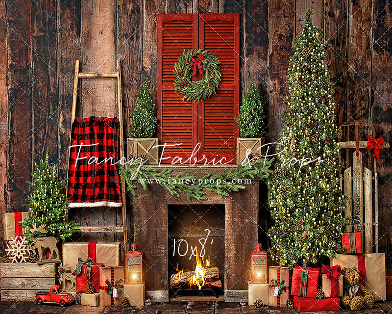 Rustic Plaid Fireplace