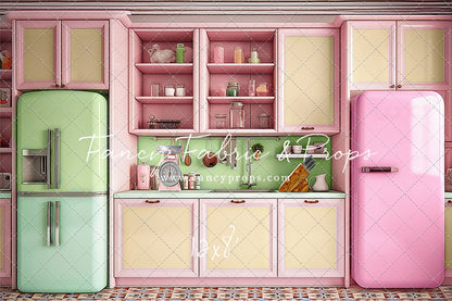 Midge's Kitchenette - Tile Floor Option - With Pink Fridge Sweep Option