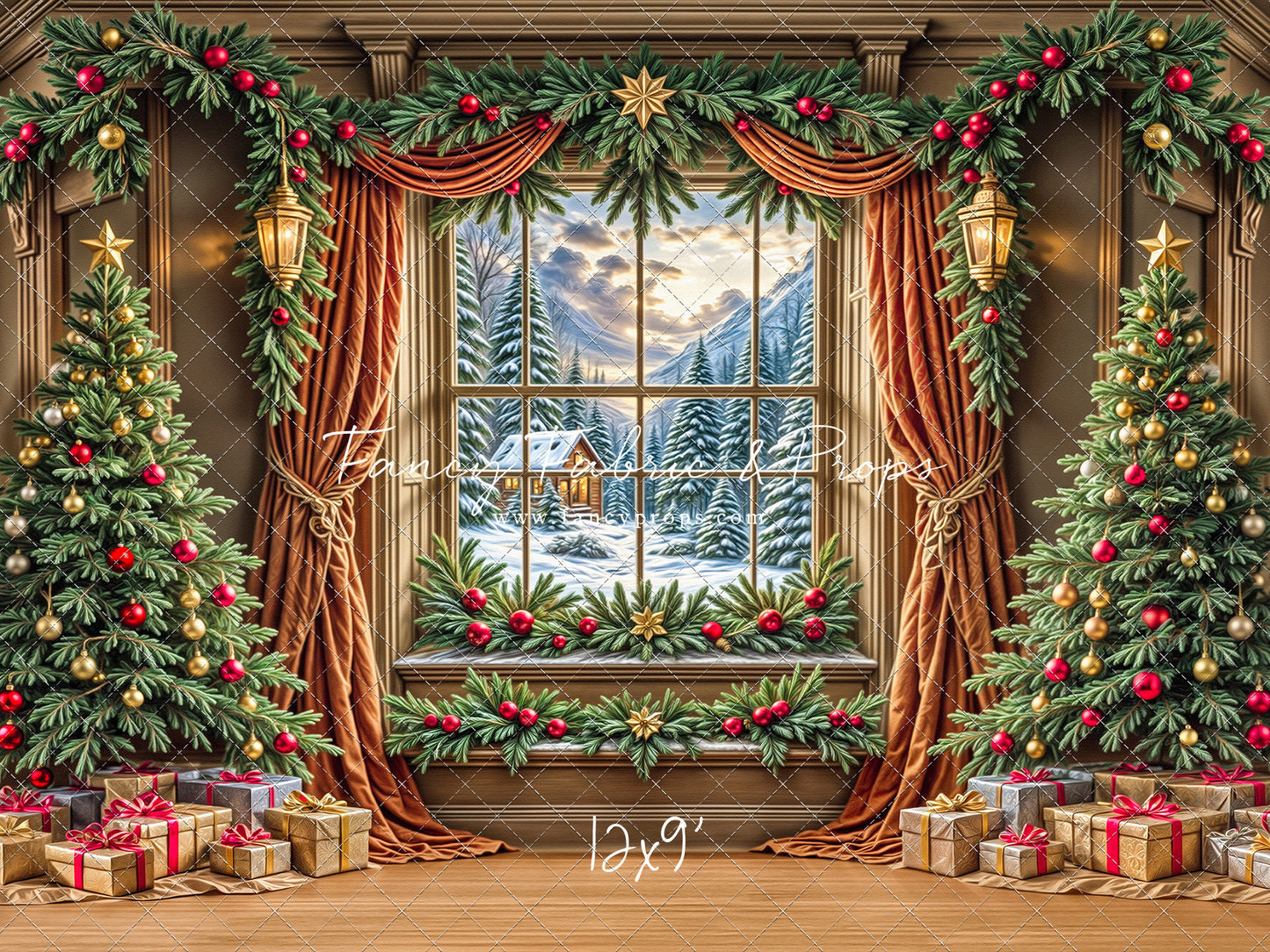 Frosted Pines & Presents - with Sweep Option