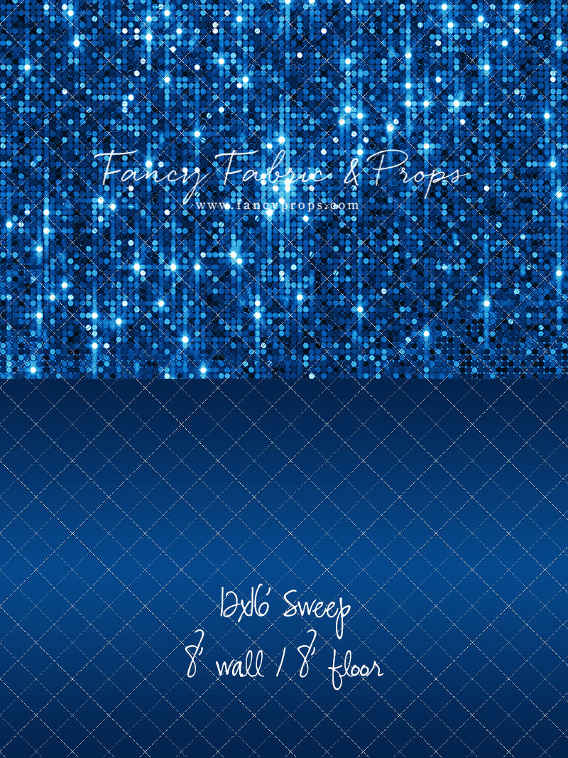 Electric Blue Glitz - With Solid Floor Sweep Option