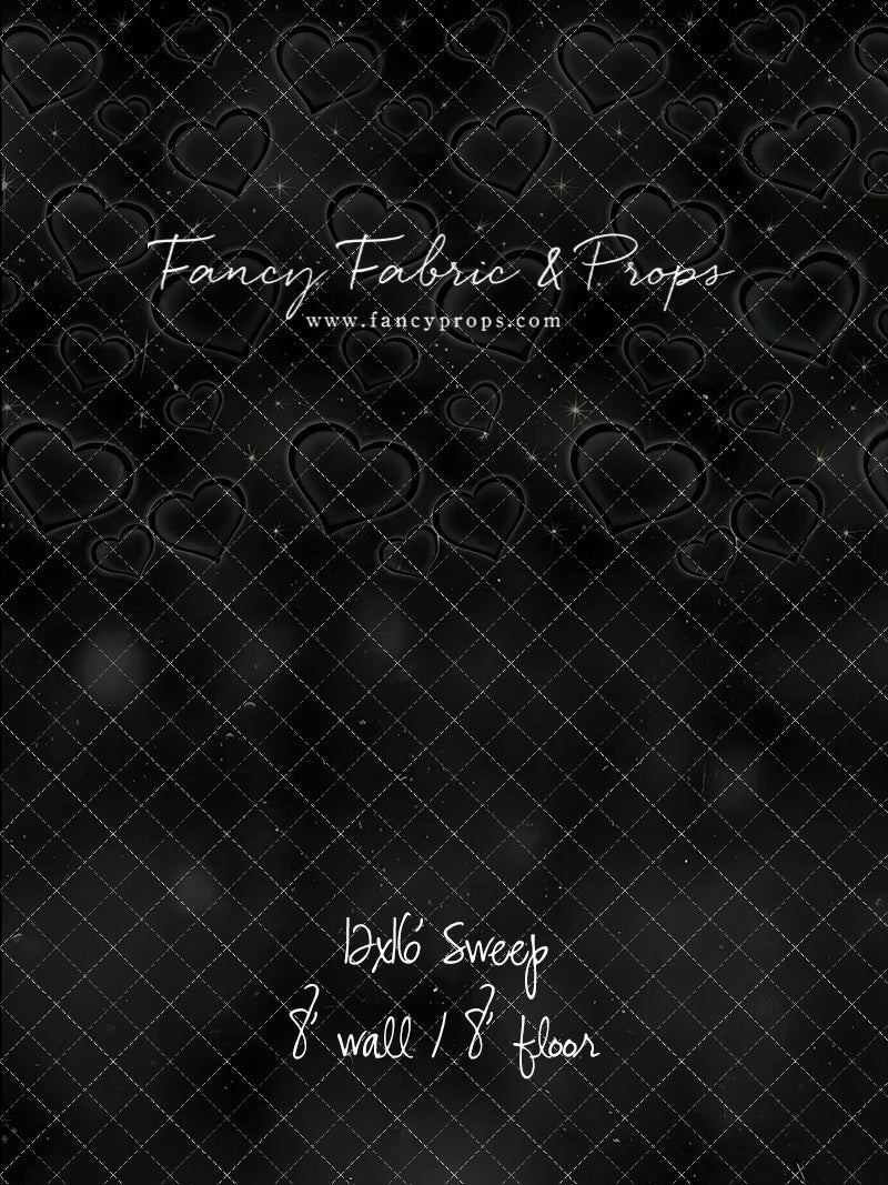 Black Puffy Hearts - With Sweep Option