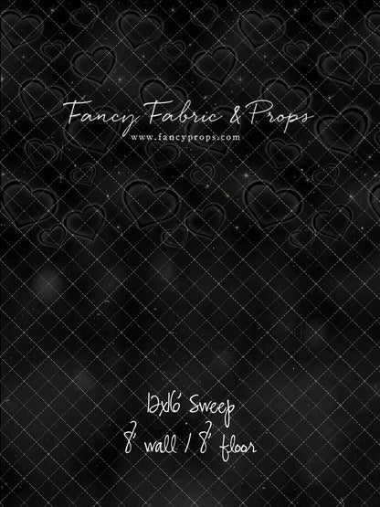 Black Puffy Hearts - With Sweep Option