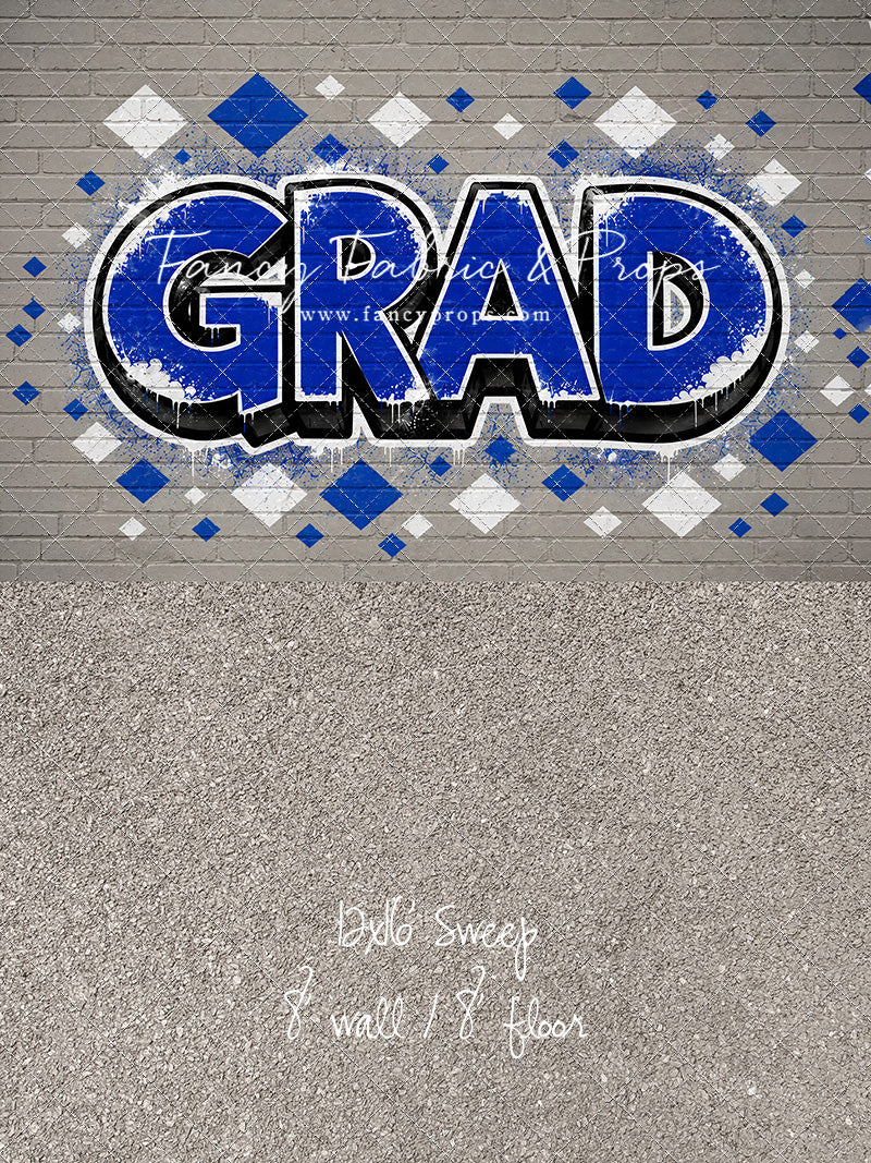 Blue & White Grad - With Sweep Option