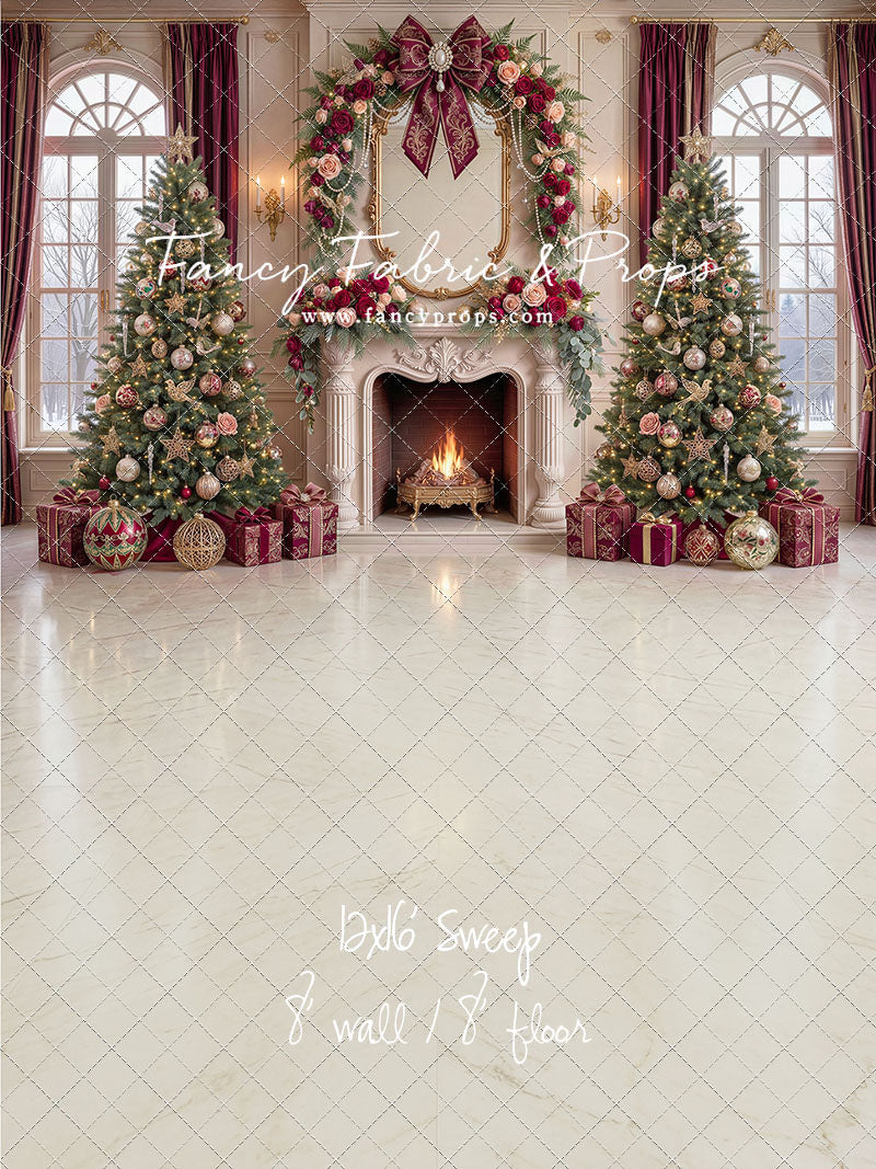 Christmas Rose Parlor - with Sweep Option