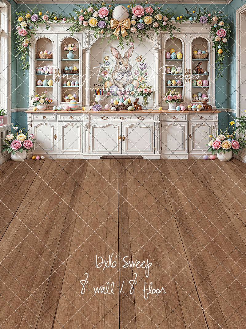 Easter Cupboard - Wood Floor - With Sweep Option
