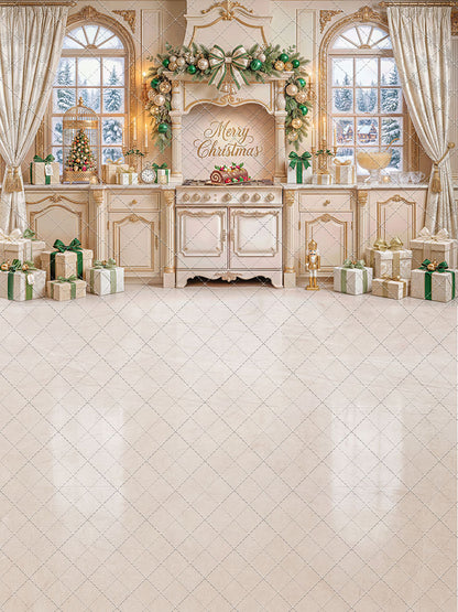 Gilded Christmas Kitchen - With Sweep Option
