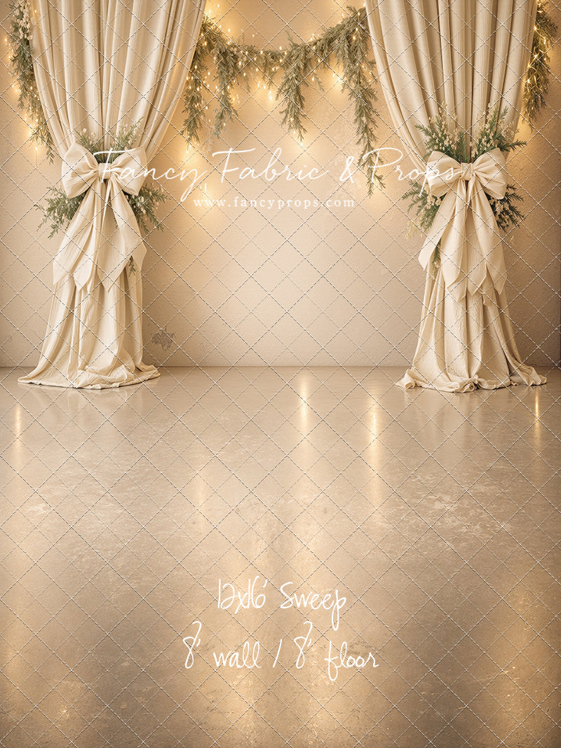 Ivory Christmas Curtain Call - With Sweep Option