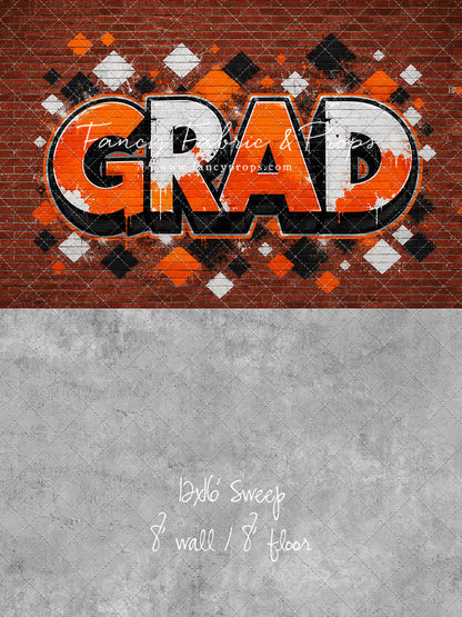 Orange & Black Grad - With Sweep Option