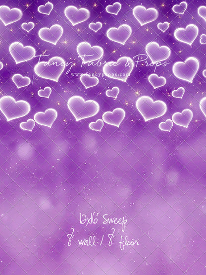 Purple Puffy Hearts - With Sweep Option
