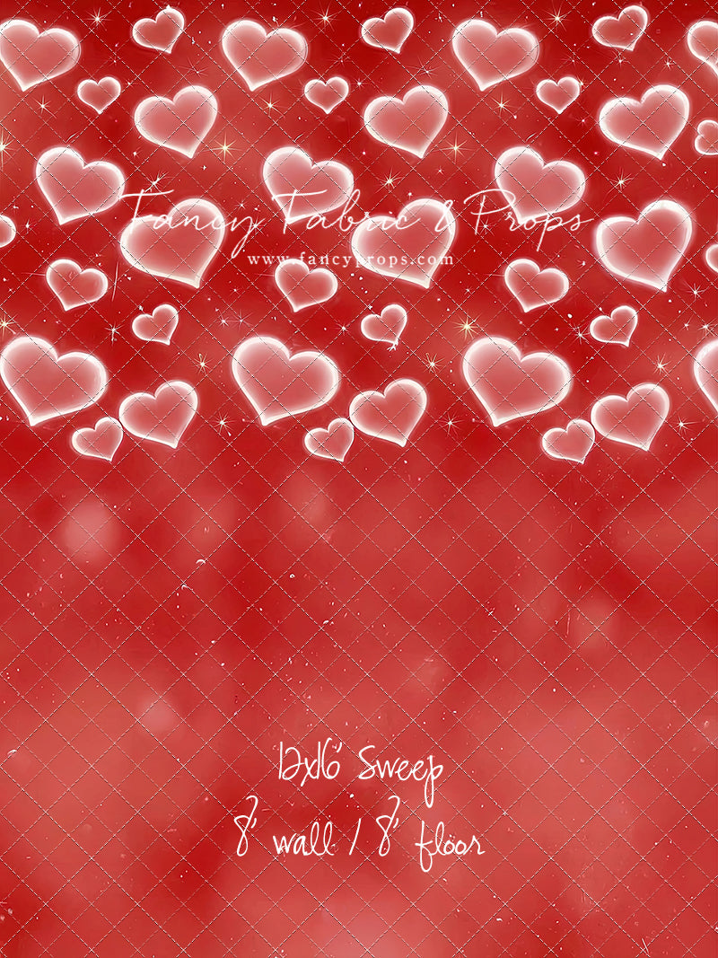Red Puffy Hearts - With Sweep Option