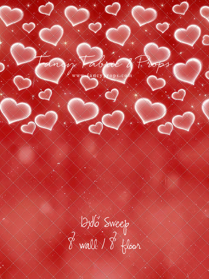 Red Puffy Hearts - With Sweep Option