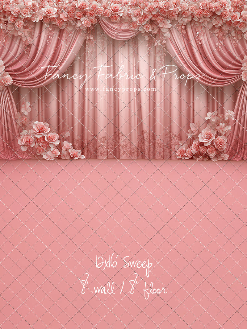 Rosy Vienna Drapes - With Sweep Option