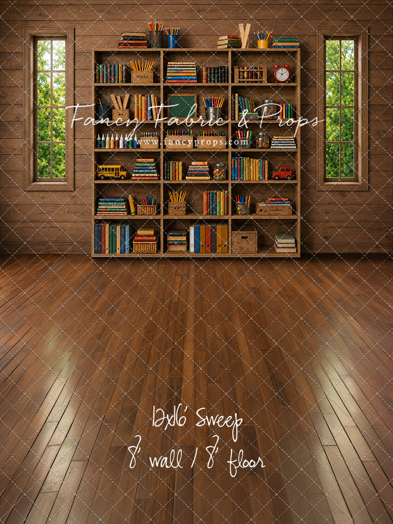 Rustic Schoolhouse Bookshelf - With Sweep Option
