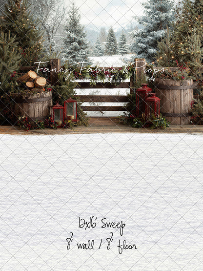 Rustic Wintertime Fence - with Sweep Option